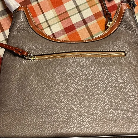 Dooney & Bourke Taupe Leather Hobo Bag - Picture 10 of 13